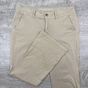 American Eagle chino pants women's 14S tan kick boot stretch preppy festival y2k